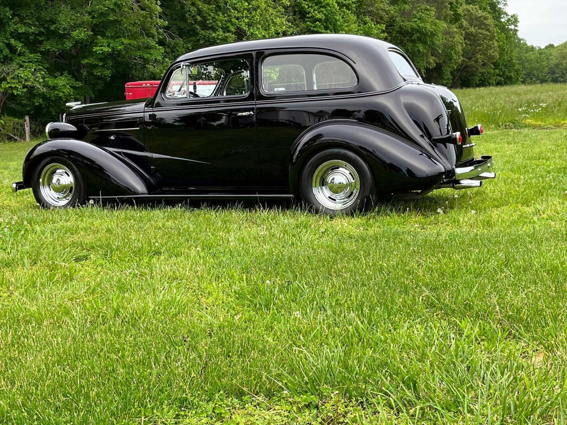 1932 Chevy Sedan after classic car collision repair and custom paint matching