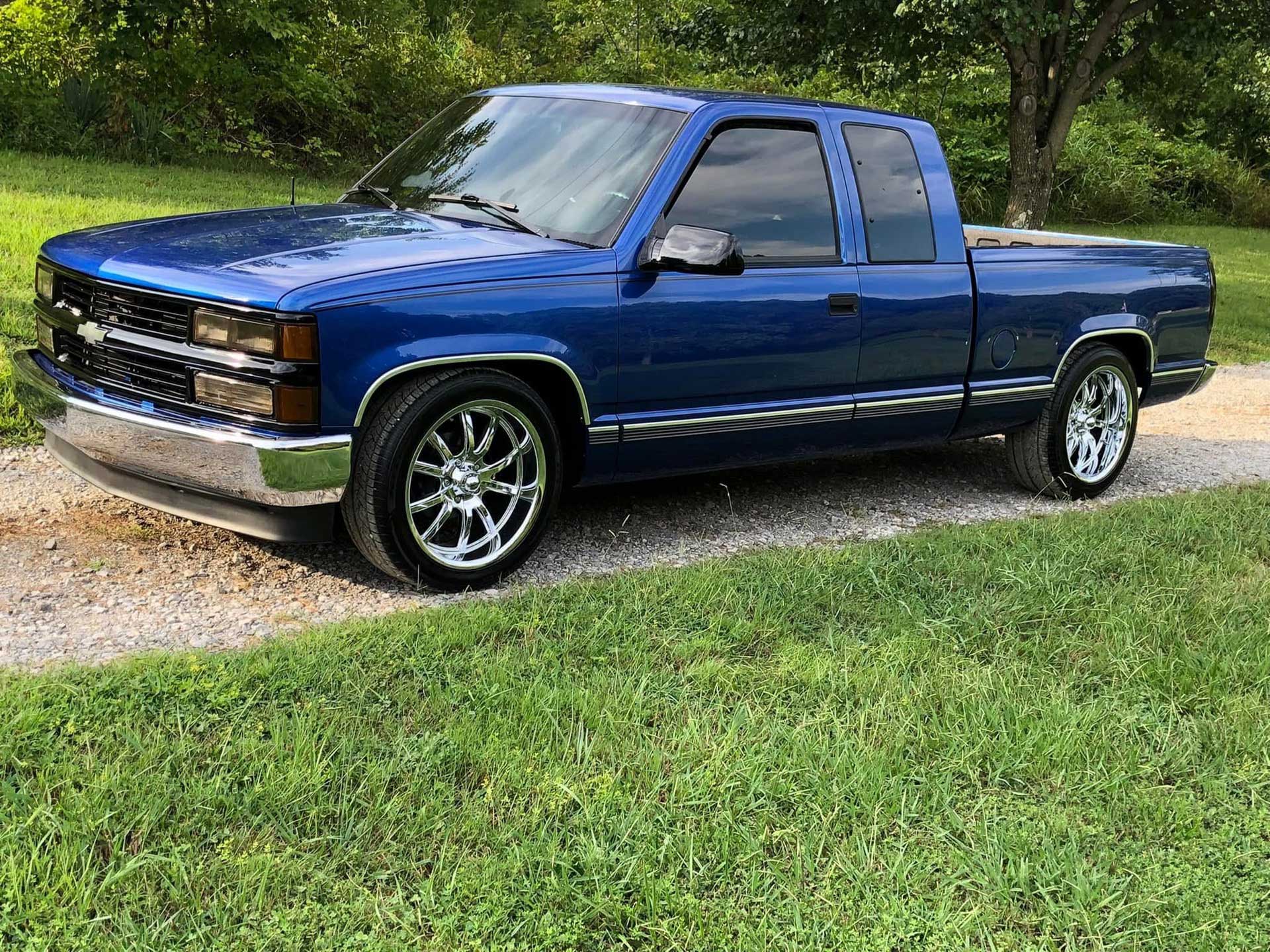 Completed 1990 Chevy OBS truck partial restoration with full exterior paint