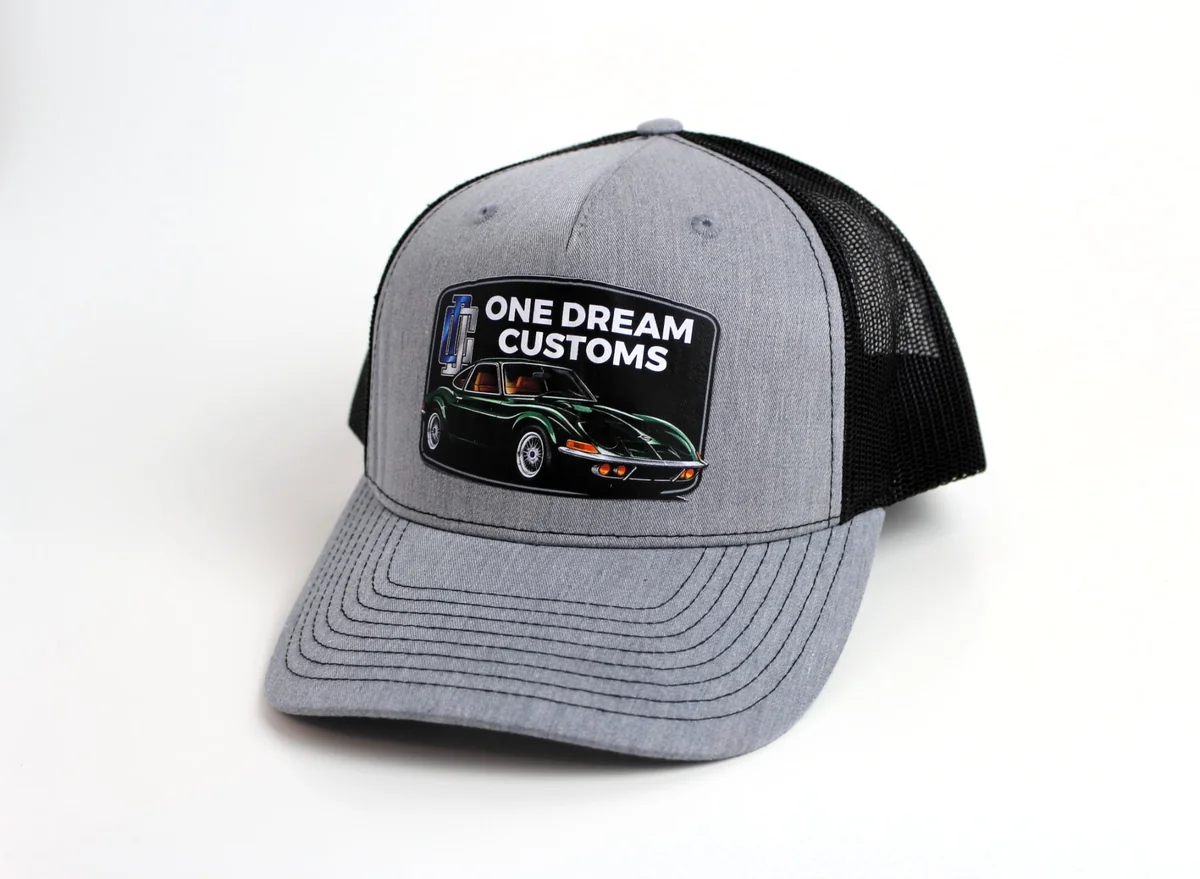 One Dream Customs green classic car trucker hat