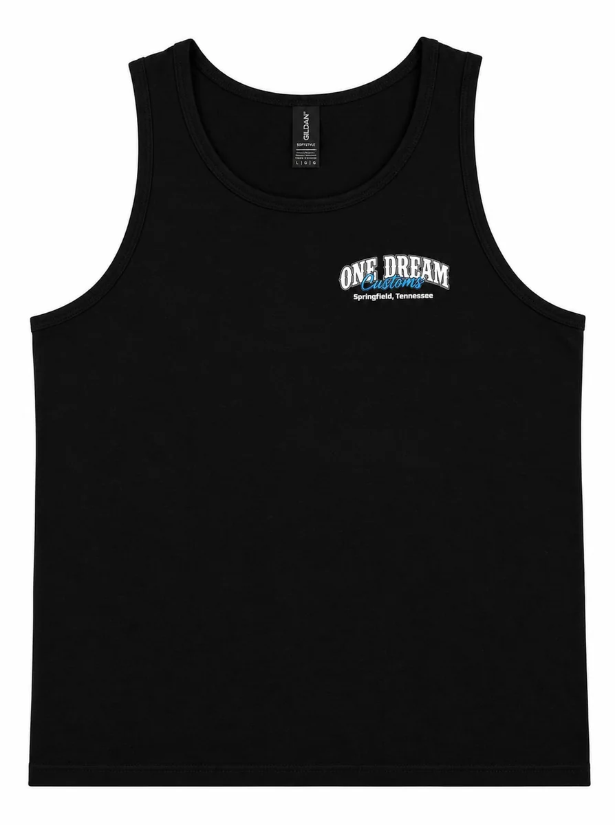 Black One Dream Customs logo tank top
