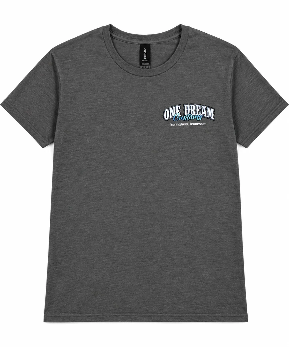 Charcoal One Dream Customs logo T-shirt