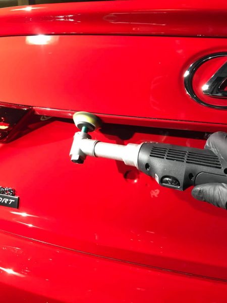 red lexus polishing before ceramic coating layer